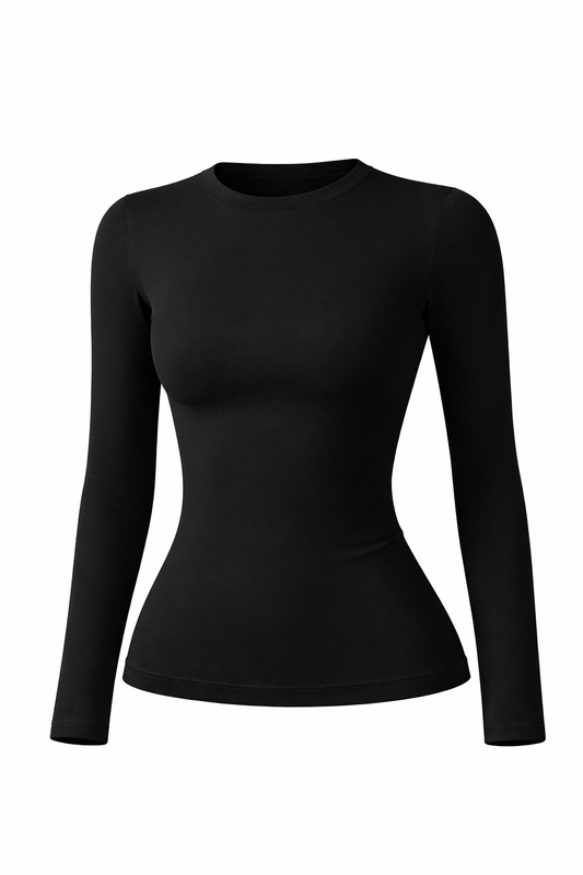 Polo Compresor Manga Larga Negro